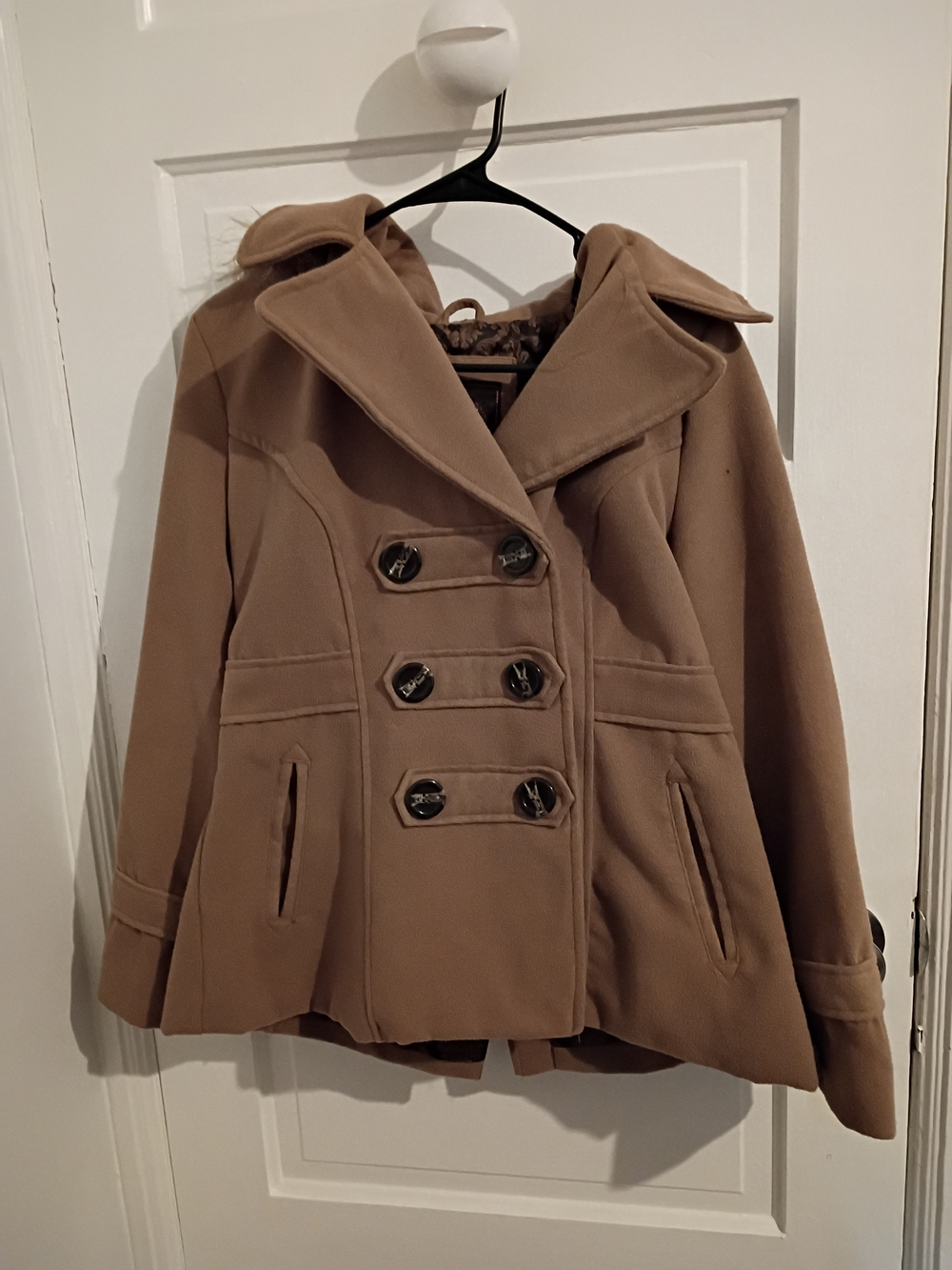 Dollhouse Camel Double Breasted Peacoat w/ Detachable Hood